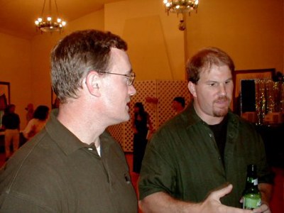 Rickand me talk about why we both wore green shirts...